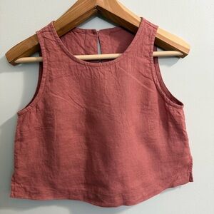 NotPERFECTLINEN Bay Cropped Linen Top Tank